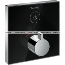Термостат hansgrohe ShowerSelect Glass стеклянный, черный/хром 15737600