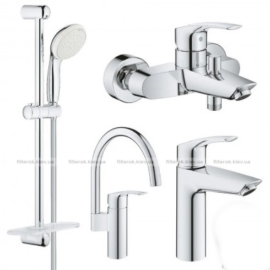 Набір зішувачів для ванни і кухні 4 в 1 Grohe Eurosmart New (23324003+33300003+27926001+33202003)