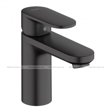 Змішувач для раковини Hansgrohe Vernis Blend CoolStart із зливним набором, чорний матовий (71585670)