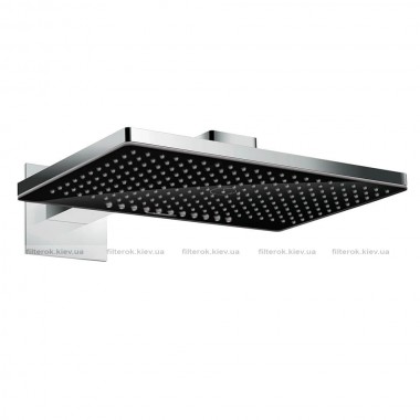 Верхній душ Hansgrohe Rainmaker Select 460 2jet з тримачем зі стіни 450 мм, чорний/хром (24005600)