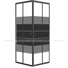Душова кабіна RJ BLACK VELUM 90x90x180 Квадратна, скло "Black linia" 4мм, без піддону, чорний матовий (90BRZ082Linia)