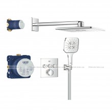 Душова система прихованого монтажу Grohe Grohtherm SmartControl 310 мм Cube, хром (34864000)