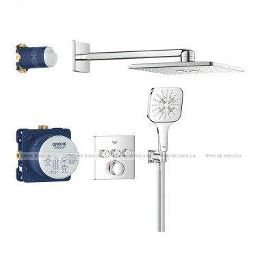 Душова система прихованого монтажу Grohe Grohtherm SmartControl 310 мм Cube, хром (34864000)