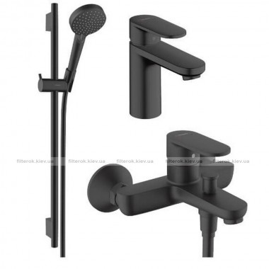 Набір змішувачів для ванни Hansgrohe Vernis Blend 100 чорний матовий (71551222)