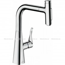 Змішувач для кухні Hansgrohe Metris Select M71 з висувною лійкою (73817000)