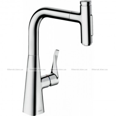 Змішувач для кухні Hansgrohe Metris Select M71 з висувною лійкою (73817000)