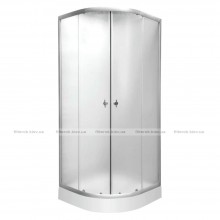 Душова кабіна RJ TULIP 90x90x194 з мілким піддоном, скло 4 мм FABRIС, колір сатин (90RZ081)