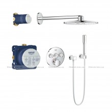 Душова система прихованого монтажу Grohe Grohtherm SmartControl 310 мм, хром (34705000)