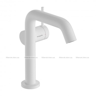 Змішувач для раковини Hansgrohe Tecturis S CoolStart EcoSmart+ зі зливним гарнітуром білий матовий (73340700)