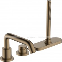 Змішувач для ванни Hansgrohe Tecturis S на 3 отвори з sBox Brushed Bronze (73447140)