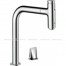 Змішувач для кухні Hansgrohe Metris Select M71 з висувною лійкою на 2 отверстия (73818000)