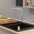 Змішувач для кухні Hansgrohe Metris Select M71 з висувною лійкою на 2 отверстия (73818000)