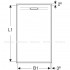 Душовий піддон Geberit SESTRA 90x120х4 прямокутний, графіт, поверхня зі сланцевою структурою