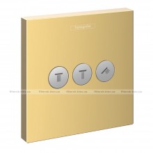 Перемикач потоків для душу Hansgrohe ShowerSelect 3 клавіші, золото (15764990)