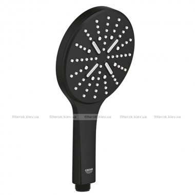 Ручний душ Grohe Rainshower SmartActive 130, чорний матовий (22127KF0)