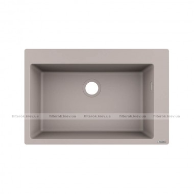 Мийка кухонна Hansgrohe S51, граніт, без крила, накладна, сірий бетон (43313380)
