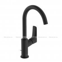 Змішувач для раковини Hansgrohe Logis 210, зі зливним гарнітуром, чорний мат (71130670)