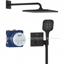 Душова система з термостатом Grohe SmartControl, чорний матовий (34865KF0)