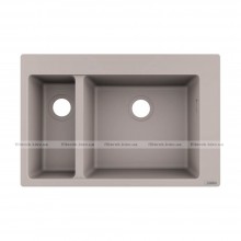 Мийка кухонна Hansgrohe S510-F635 770х510 на дві чаші 180/450, сірий бетон (43315380)