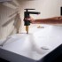 Змішувач для раковини Hansgrohe Tecturis S зі зливним гарнітуром чорний матовий (73010670)