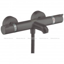 Змішувач для ванни з термостатом Hansgrohe Ecostat Comfort Brushed Black Chrome (13114340)