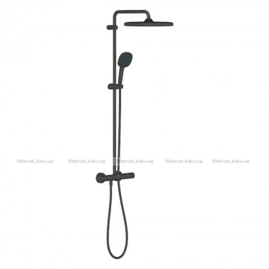 Душова система з термостатом Grohe Tempesta System 250 Cube, чорний матовий (266892431)