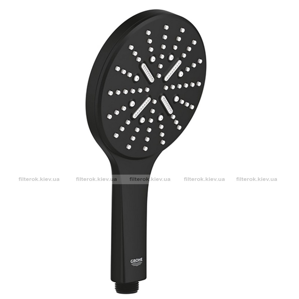 Ручний душ Grohe Rainshower SmartActive 130, чорний матовий (22127KF0)